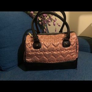 Betsey Johnson sequin hearts bag